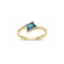 Δαχτυλίδι Secret Garden από χρυσό 18K με London blue topaz  και διαμάντια μπριγιάν