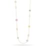 Κολιέ Secret Garden από χρυσό 14K με London blue topaz, γαλάζιο τοπάζι, smoky quartz, σιτρίν, πρασιολίτη και αμέθυστο