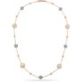 Κολιέ Secret Garden από ροζ χρυσό 14K με London blue topaz και φίλντισι