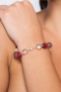 Βραχιόλι Swing από ροζ επιχρυσωμένο ασήμι 925° με ρουμπίνι, quartz, αχάτη και cat's eye stone