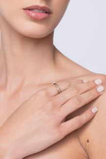 Δαχτυλίδι Diamonds από ροζ χρυσό 18K με διαμάντια μπριγιάν