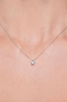 Κολιέ Diamonds από λευκό χρυσό 18Κ με διαμάντι μπριγιάν