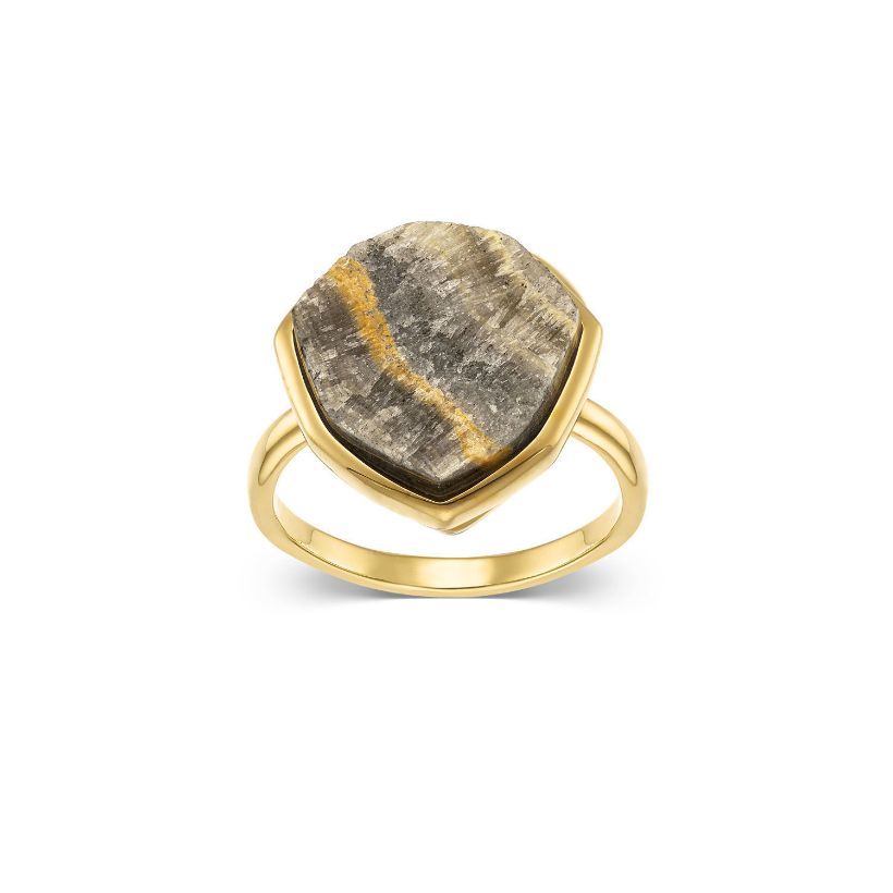 Δαχτυλίδι Iris από επιχρυσωμένο ασήμι 925° με αχάτη