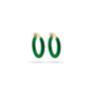 Σκουλαρίκια κρίκοι Pop 23 από επιχρυσωμένο ασήμι 925° με πράσινο σμάλτο