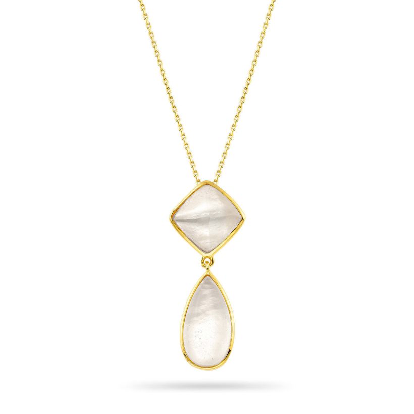 Κολιέ Iris από επιχρυσωμένο ασήμι 925° με quartz