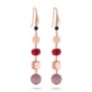 Σκουλαρίκια Swing από ροζ επιχρυσωμένο ασήμι 925° με ρουμπίνι, quartz, αχάτη και cat's eye stone