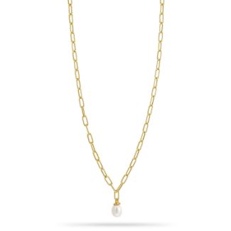 Κολιέ Skin από επιχρυσωμένο ασήμι 925° με freshwater pearl