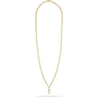 Κολιέ Skin από επιχρυσωμένο ασήμι 925° με freshwater pearl