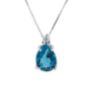 Κολιέ Gems από λευκό χρυσό 18K London blue topaz και διαμάντι μπριγιάν