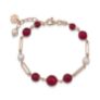 Βραχιόλι Swing από ροζ επιχρυσωμένο ασήμι 925° με νεφρίτη, κόκκινη τουρμαλίνη και freshwater pearls