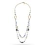 Κολιέ Swing από επιχρυσωμένο ασήμι 925° με moonstone,smoky quartz και tiger's eye