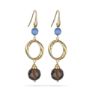 Σκουλαρίκια Swing από επιχρυσωμένο ασήμι 925° με moonstone,smoky quartz και tiger's eye