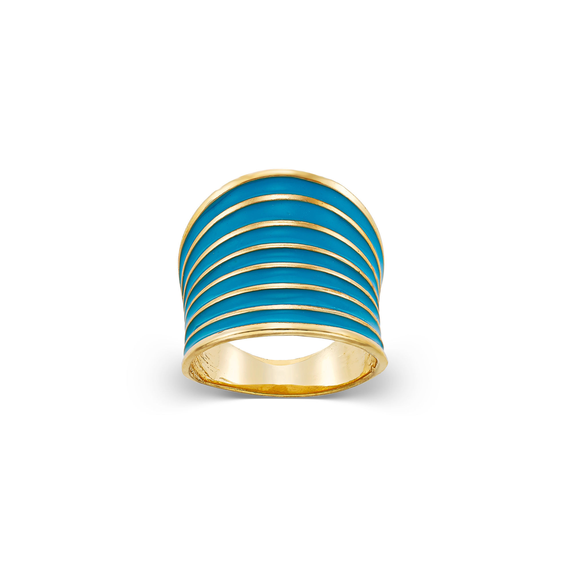 Δαχτυλίδι Pop 23 από επιχρυσωμένο ασήμι 925° με τυρκουάζ σμάλτο