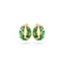 Σκουλαρίκια κρίκοι Pop 23 από επιχρυσωμένο ασήμι 925° με πράσινο σμάλτο