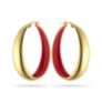Σκουλαρίκια κρίκοι Pop 23 από επιχρυσωμένο ασήμι 925° με κόκκινο σμάλτο
