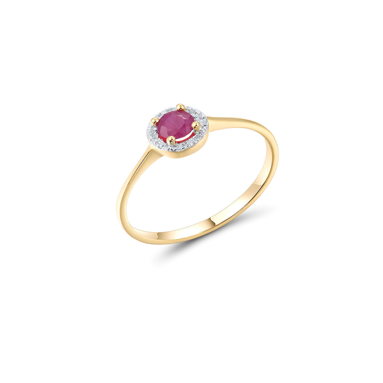 Δαχτυλίδι Gems από χρυσό 18K με ρουμπίνι και διαμάντια μπριγιάν