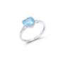 Δαχτυλίδι Secret Garden από λευκό χρυσό 18K με swiss blue topaz και διαμάντια μπριγιάν