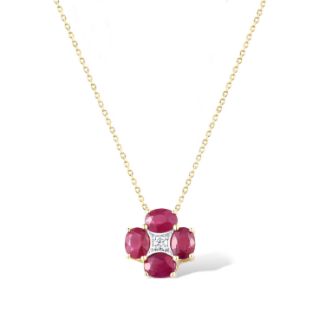 Μενταγιόν Gems από  χρυσό 18K με ρουμπίνι και διαμάντι μπριγιάν