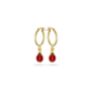 Παιδικά σκουλαρίκια Πασχαλίτσα από επιχρυσωμένο ασήμι 925° με κόκκινο και  μαύρο σμάλτο