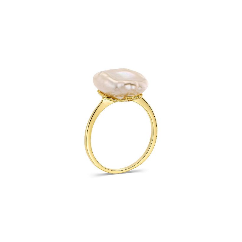 Δαχτυλίδι Pearls από επιχρυσωμένο ασήμι 925° με μαργαριτάρι μπαρόκ