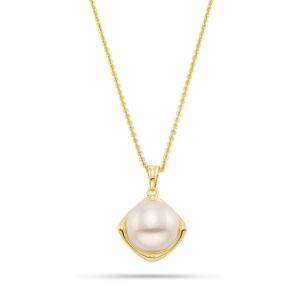 Κολιέ Pearls από επιχρυσωμένο ασήμι 925° με freshwater pearl