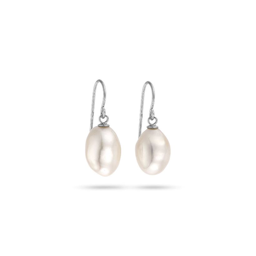 Σκουλαρίκια Pearls από επιροδιωμένο ασήμι 925° με freshwater pearls