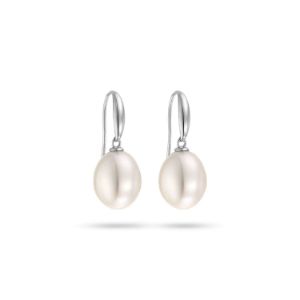 Σκουλαρίκια Pearls από λευκό χρυσό 18K με freshwater pearls