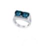 Δαχτυλίδι Secret Garden από λευκό χρυσό 18K με London blue topaz και διαμάντια μπριγιάν