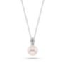 Μενταγιόν Pearls από λευκό χρυσό 18K με freshwater pearl και διαμάντια μπριγιάν