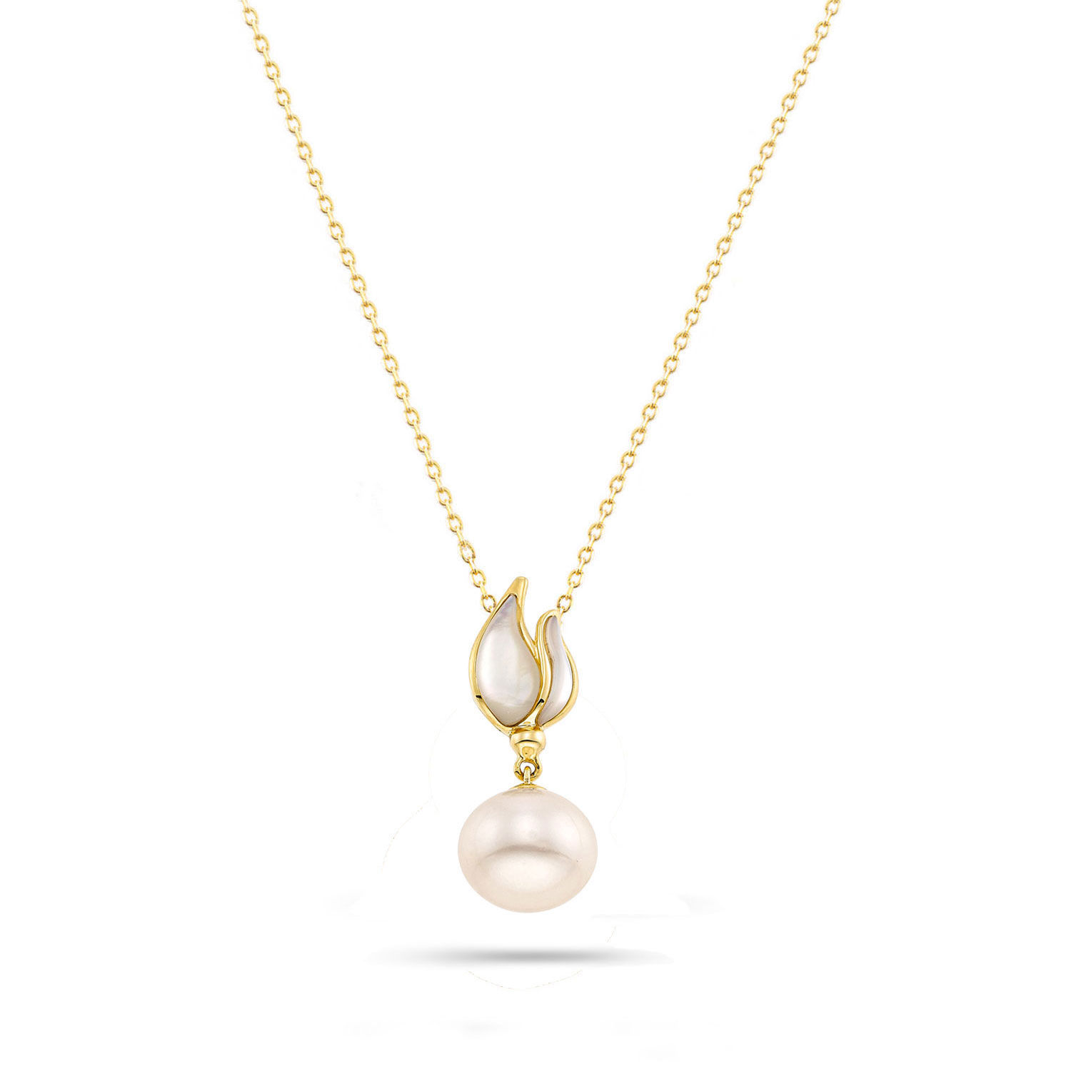 Μενταγιόν Pearls από χρυσό 18K με freshwater pearl και φίλντισι