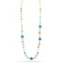 Κολιέ Swing από επιχρυσωμένο ασήμι 925° με freshwater pearls, blue quartz και πρενίτη