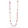 Κολιέ Swing από επιχρυσωμένο ασήμι 925° με freshwater pearls, rose quartz, αμέθυστο και νεφρίτη