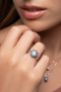 Δαχτυλίδι Secret Garden από λευκό χρυσό 18K με τοπάζι, London blue topaz και διαμάντια μπριγιάν