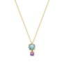 Κολιέ Secret Garden από χρυσό 14K με blue topaz και αμέθυστο