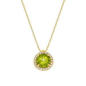 Κολιέ Gems από χρυσό 18K με περίδοτο και διαμάντια μπριγιάν