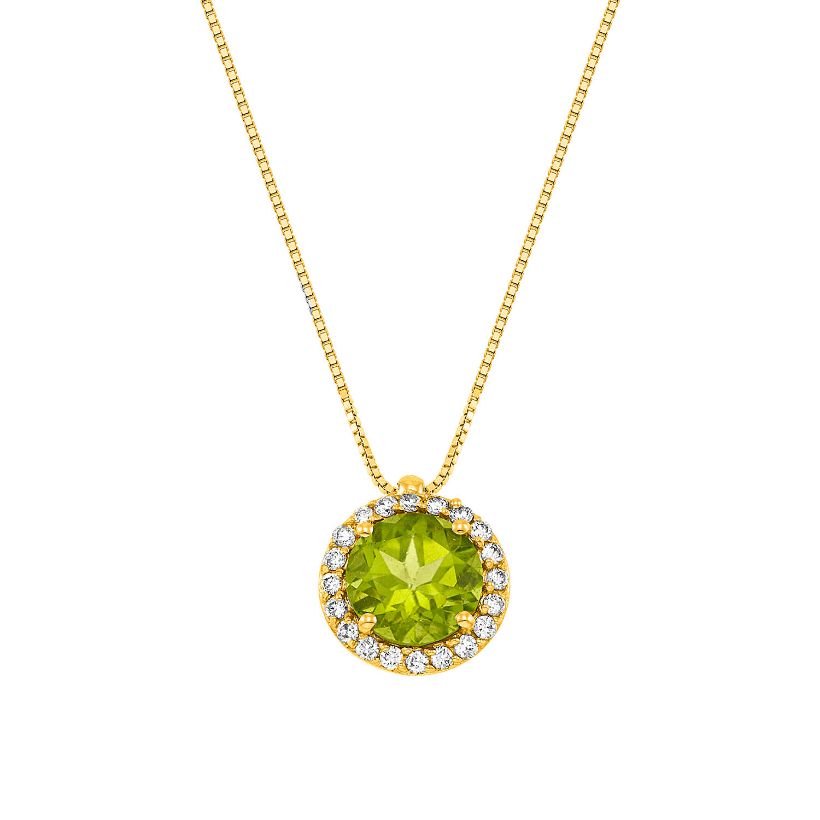 Κολιέ Gems από χρυσό 18K με περίδοτο και διαμάντια μπριγιάν