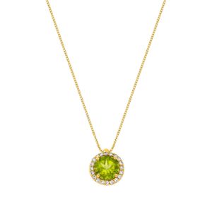Κολιέ Gems από χρυσό 18K με περίδοτο και διαμάντια μπριγιάν