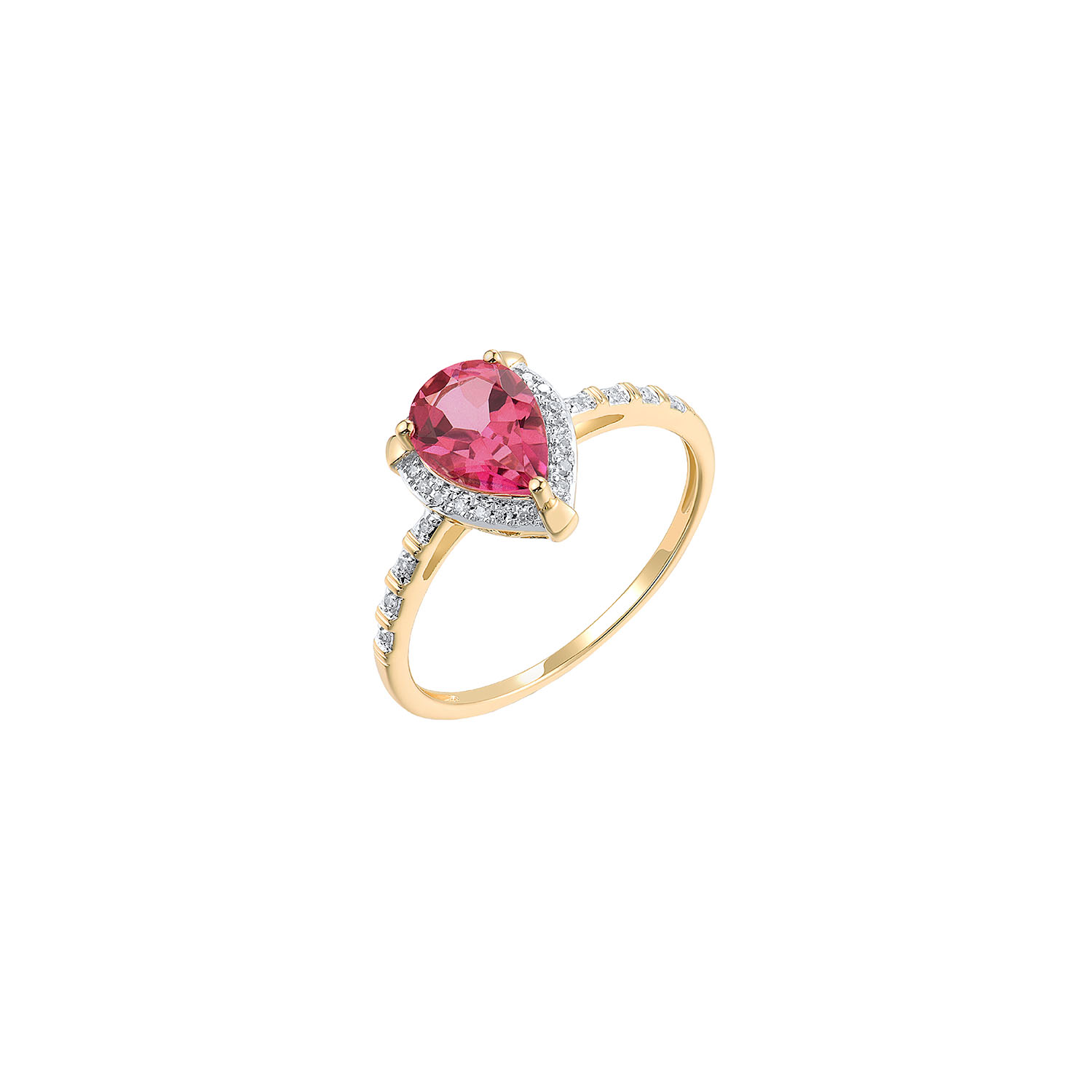 Δαχτυλίδι Secret Garden από χρυσό 14K με ροζ τοπάζι και διαμάντια μπριγιάν