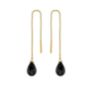 Σκουλαρίκια Mini Drops από χρυσό 18Κ με μαύρο σπινέλιο