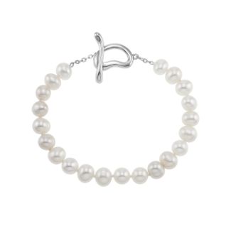 Βραχιόλι Pearls από επιροδιωμένο ασήμι 925° με freshwater pearls