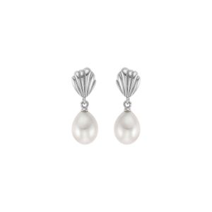 Σκουλαρίκια Pearls από επιροδιωμένο ασήμι 925° με freshwater pearls