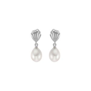 Σκουλαρίκια Pearls από επιροδιωμένο ασήμι 925° με freshwater pearls