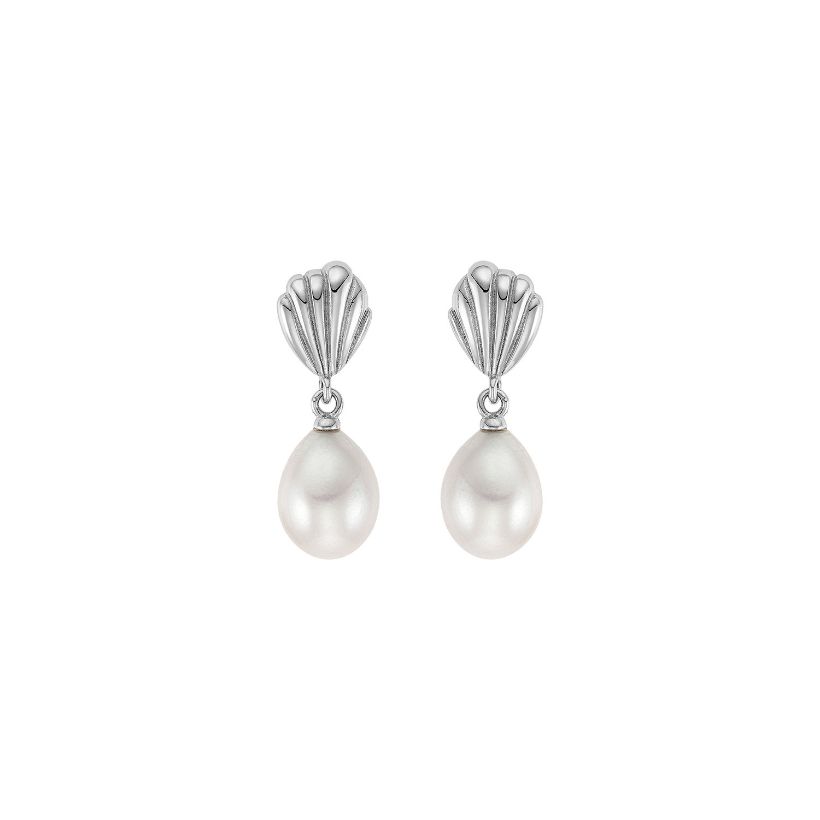 Σκουλαρίκια Pearls από επιροδιωμένο ασήμι 925° με freshwater pearls