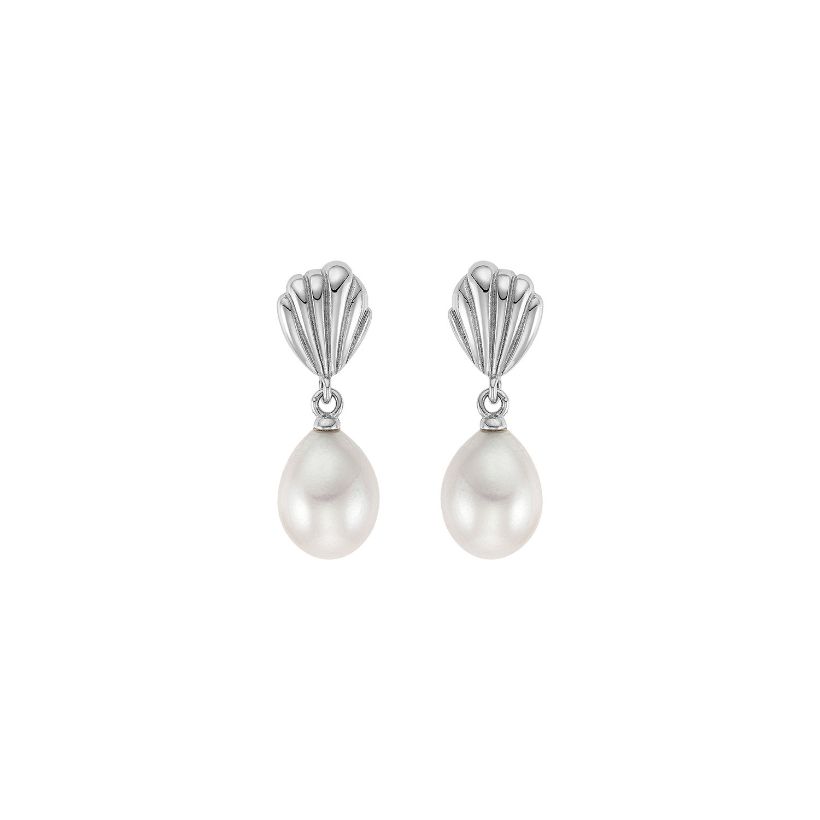 Σκουλαρίκια Pearls από επιροδιωμένο ασήμι 925° με freshwater pearls