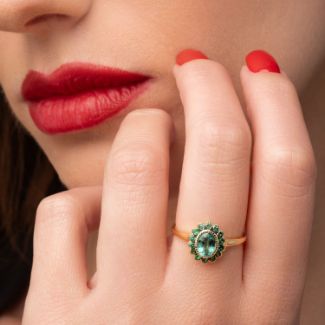 Δαχτυλίδι Secret Garden από χρυσό 18K με σμαράγδι