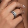 Δαχτυλίδι Gems από λευκό χρυσό 18K με ζαφείρια και διαμάντια μπριγιάν