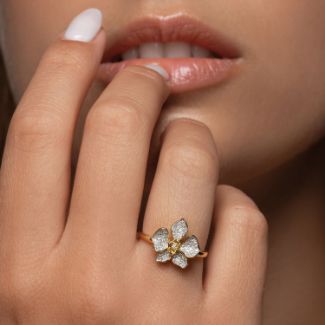 Δαχτυλίδι Secret Garden από  χρυσό 18K με διαμάντια μπριγιάν