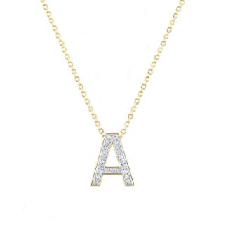 	Μενταγιόν Alphabet γράμμα ''Α'' από χρυσό 14Κ με διαμάντια μπριγιάν