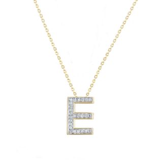 	Μενταγιόν Alphabet γράμμα ''Ε'' από χρυσό 14Κ με διαμάντια μπριγιάν