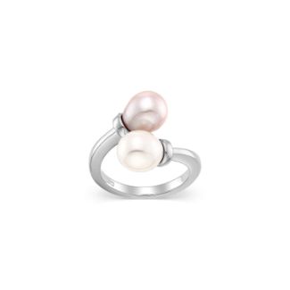 Δαχτυλίδι Pearls από επιροδιωμένο ασήμι 925° με freshwater pearls